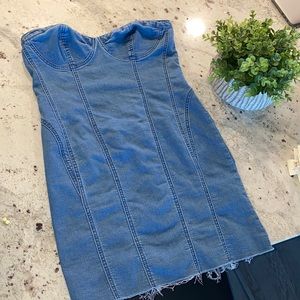 Strapless Mini Denim Dress